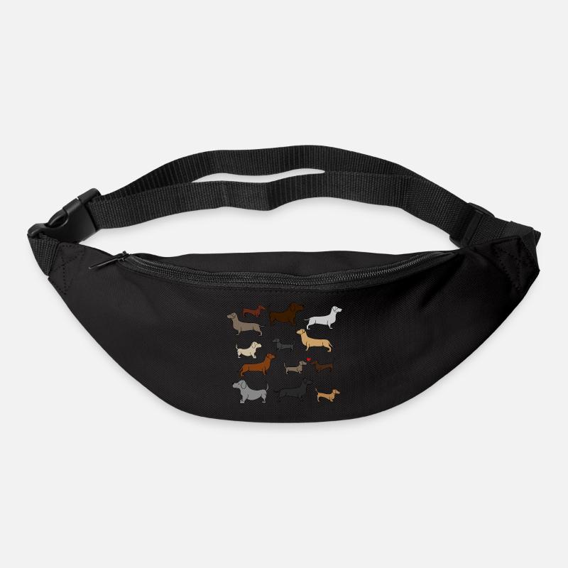 super mignon teckel , idée cadeau - Sac banane - noir
