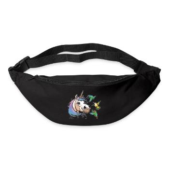 Einhorn und Kolibris (weisse Umrisse - Bum bag - black - Front
