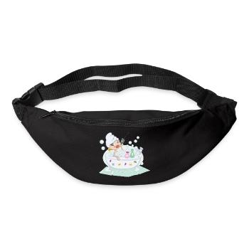 Woman Talking On The Phone In A Bubble Bath - Sac banane - noir - Devant