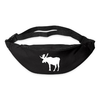 Elch Hirsch Geweih Rentier Geschenk Geschenkidee - Gürteltasche - Schwarz - Vorne