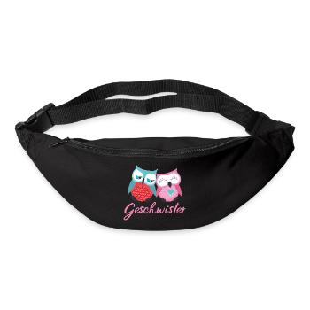 Geschwister Eulen - Gürteltasche - Schwarz - Vorne