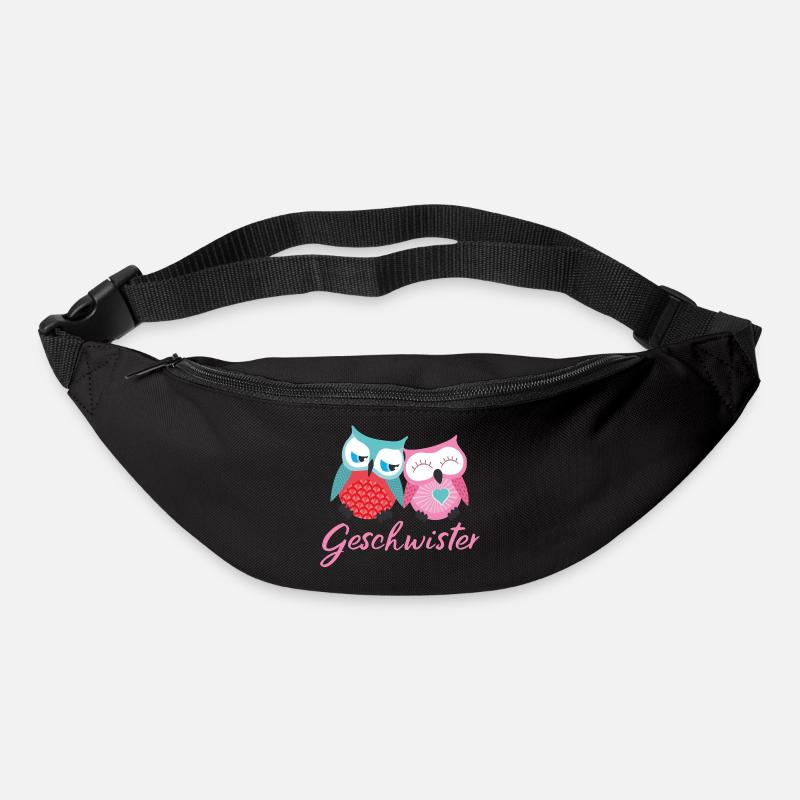 Geschwister Eulen - Gürteltasche - Schwarz