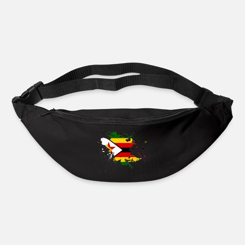 Drapeau du Zimbabwe comme une touche de couleur - Sac banane - noir