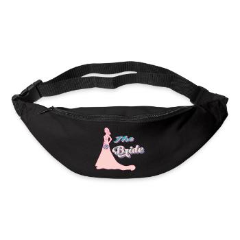 the bride retro pink typographie et silhouette - Sac banane - noir - Devant