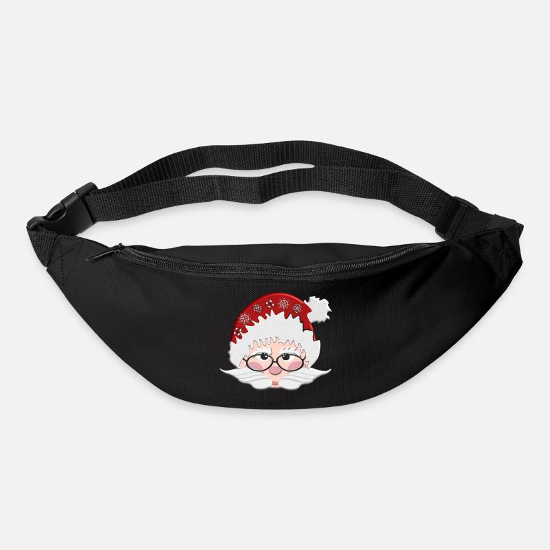 Stilvoller Santa mit Brille - Gürteltasche - Schwarz