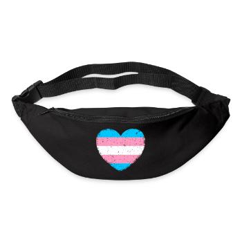 Trans* Herz | Im Vintage-Style - Gürteltasche - Schwarz - Vorne