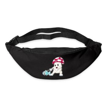 Pêche aux poissons pêcheurs aux champignons - Sac banane - noir - Devant