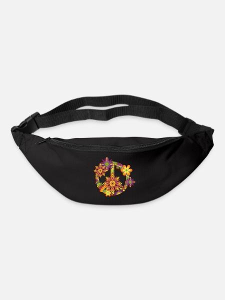 Flower Power Paix - Sac banane - noir