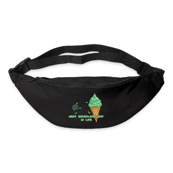 La crème glacée à la menthe et aux pépites de chocolat, c’est la vie - Sac banane - noir - Devant