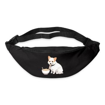 Corgi Eating Ramen #1 - Bum bag - black - Front