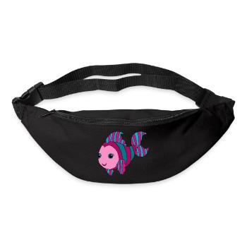 Bunter Fisch - Gürteltasche - Schwarz - Vorne