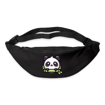 Bambus-Glückseligkeit: Chibi-Panda-Genuss - Gürteltasche - Schwarz - Vorne