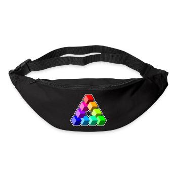 Dreieckige farbige Würfel - Gürteltasche - Schwarz - Vorne