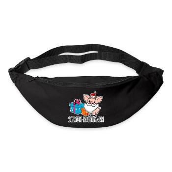 Fröhliche Weihnachten mit dem Schwein-Nachtsmann! - Gürteltasche - Schwarz - Vorne