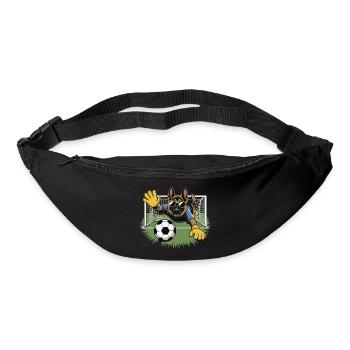 Torwart Hund mit Sonnenbrille - Gürteltasche - Schwarz - Vorne