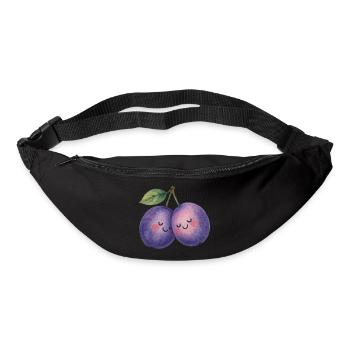 Zwei verliebte Pflaumen Valentinstag Liebe - Gürteltasche - Schwarz - Vorne