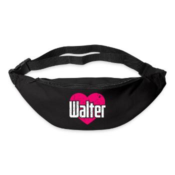 I Love Walter Pink Heart I Love Walter - Bum bag - black - Front