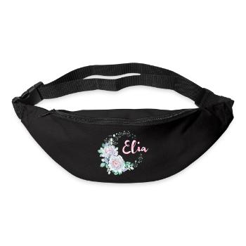 Elia Flower Wreath in Watercolor - Bum bag - black - Front