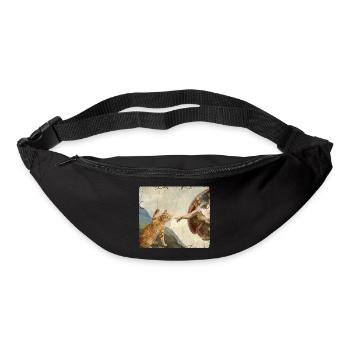 Katze Schlägt Gottes Hand Lustiges Katzen meme - Gürteltasche - Schwarz - Vorne