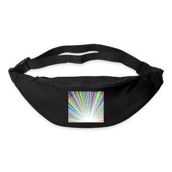 Leuchtendes Regenbogen-Sonnenstrahlmuster - Gürteltasche - Schwarz - Vorne