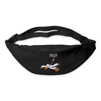 Pilot flies airplane crash pilot - Bum bag - black - Front