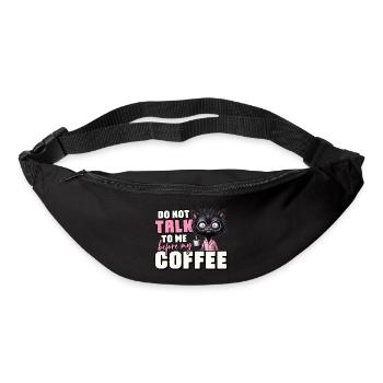 Morning grouch cat with coffee - Bum bag - black - Front