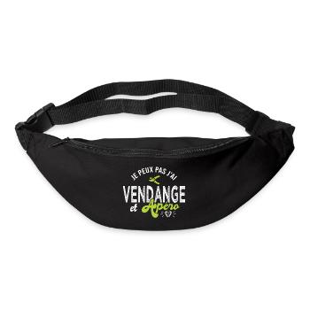 je peux pas j ai vendange Cadeau cool vigneron - Sac banane - noir - Devant