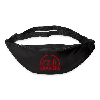 Gravière soleil planche de surf rouge minimaliste - Sac banane - noir - Devant
