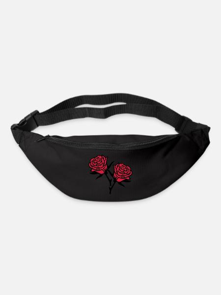 roses4 - Sac banane - noir