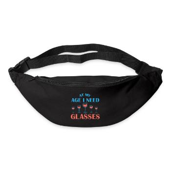 Wine Age Glasses Gift Saying - Bum bag - black - Front