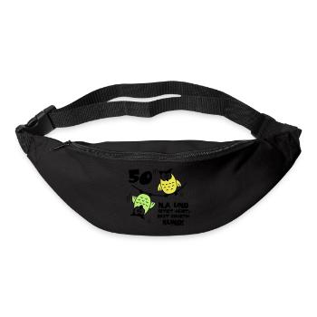 50 Birthday, Owl on the wire rope, round - Bum bag - black - Front