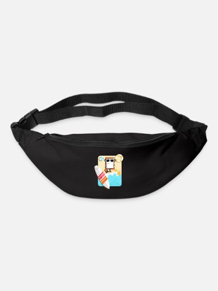 Surfing Sushi on The Beach - Bum bag - black