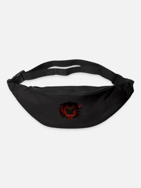 Marokko Lion Flag Paint Splatter - Gürteltasche - Schwarz