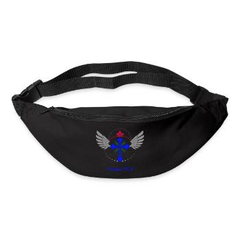 Psalm 91:4, cross, religious, wings, crown, appearance - Bum bag - black - Front
