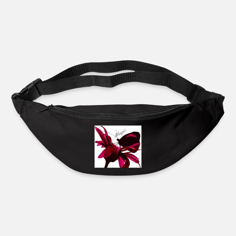 Magischer Schmetterling rot - Gürteltasche - Schwarz