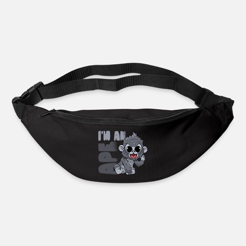 Gorille Singe - Sac banane - noir