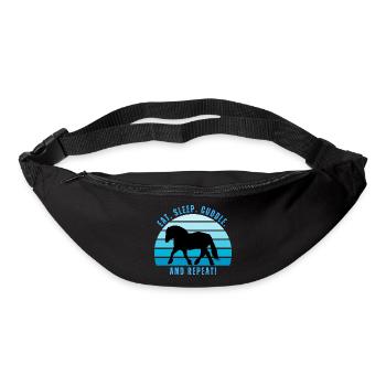 Kaltblut im Trob - Coucher de soleil dans un style rétro - Sac banane - noir - Devant