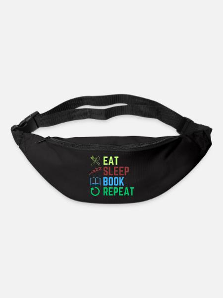 eat sleep book repeat - Bum bag - black