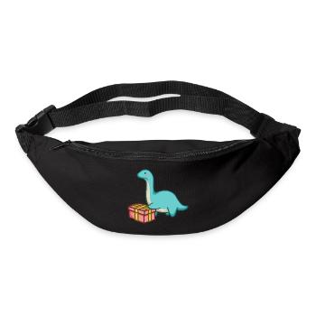 Hugadino Dino avec cadeau, mignon dinosaure - Sac banane - noir - Devant