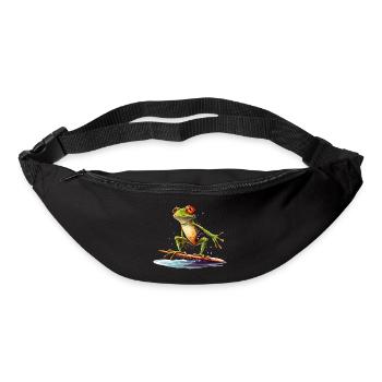 Frosch auf dem Surfbrett - Gürteltasche - Schwarz - Vorne