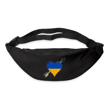Ukraine flag heart in love - Bum bag - black - Front