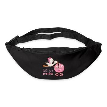 Little girl on the way with stork - Bum bag - black - Front