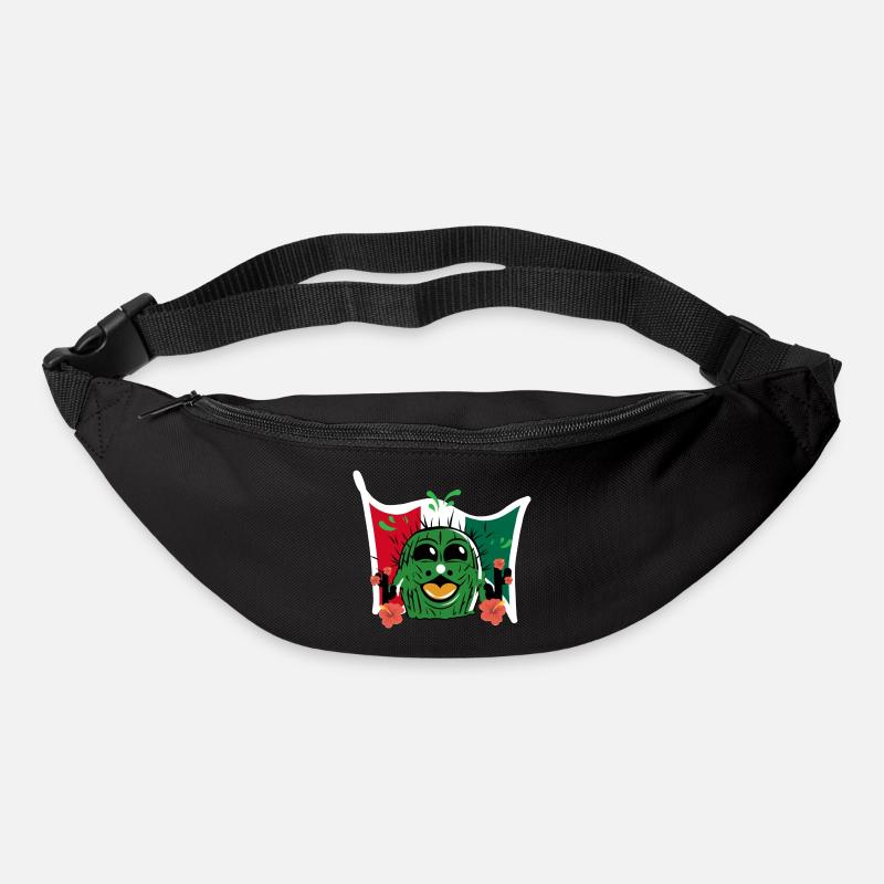 Cactus drôle avec drapeau du Mexique - Sac banane - noir