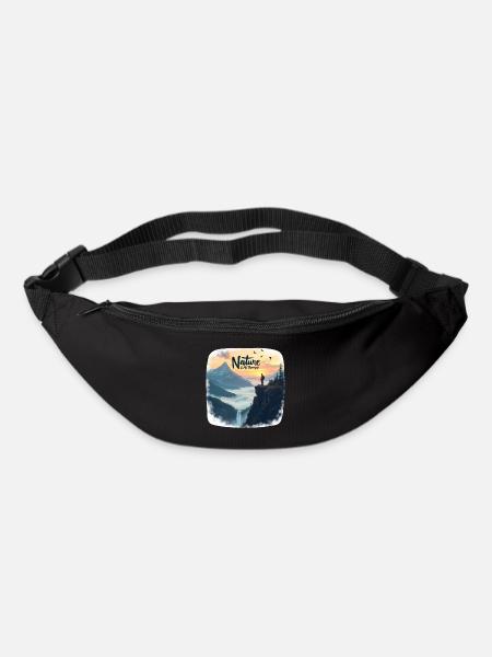 La nature est ma thérapie - Randonnée en montagne - Sac banane - noir