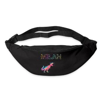 MILAN - Schöner Jungen Name mit Dinosaurier - Gürteltasche - Schwarz - Vorne