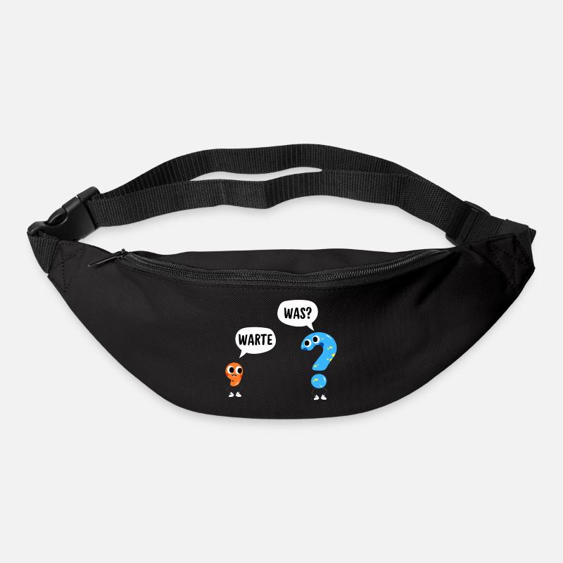 Warte, was? - Wait, what? - Comic Satzzeichen - Gürteltasche - Schwarz