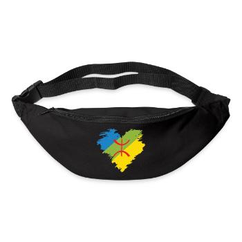 AMAZIGH DANS MON COEUR - JE SUIS UN VRAIS KABYL - Sac banane - noir - Devant