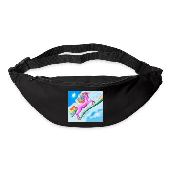 Licorne et arc-en-ciel - Sac banane - noir - Devant