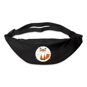 Smiling Fox – Playful Nature Illustration - Bum bag - black - Front