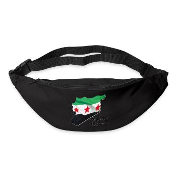 Drapeau de la Syrie sur la carte de la Syrie SY - Sac banane - noir - Devant
